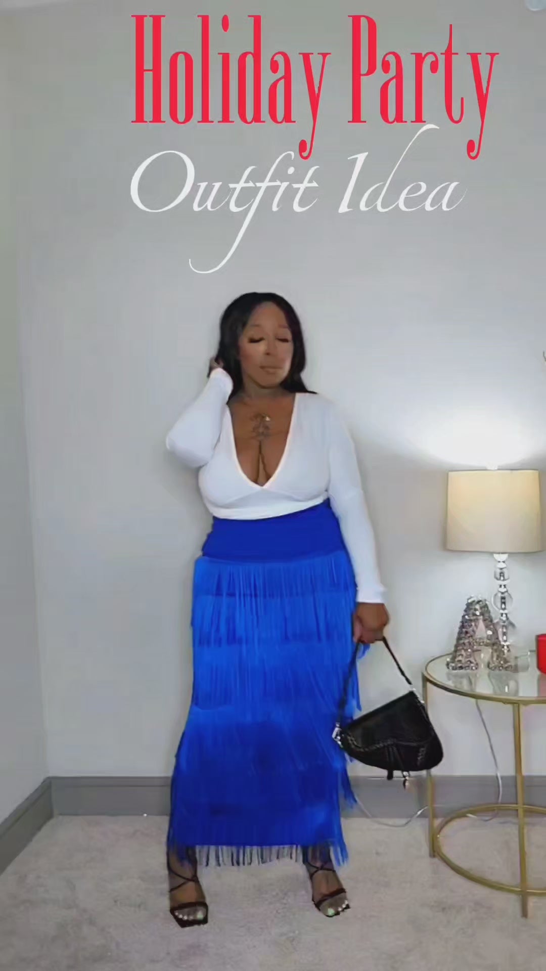 Blue Wave Fringe Skirt