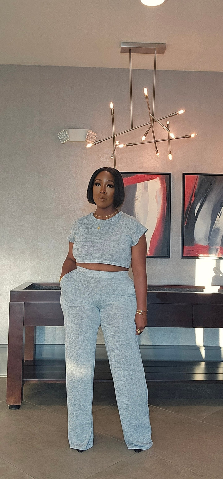 It's A Vibe Two-piece Wide Leg Pants Set