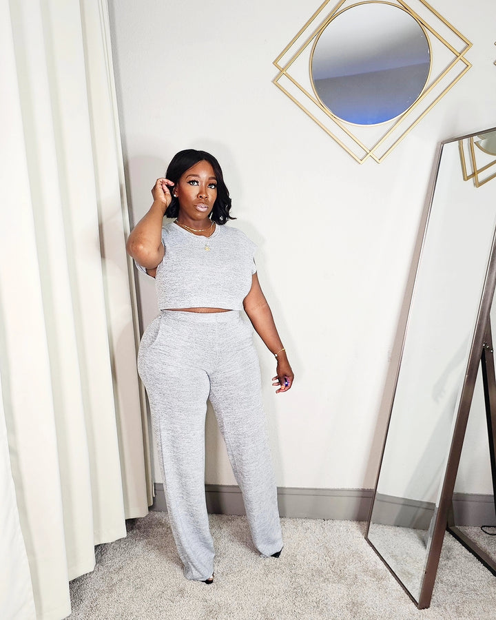 It's A Vibe Two-piece Wide Leg Pants Set