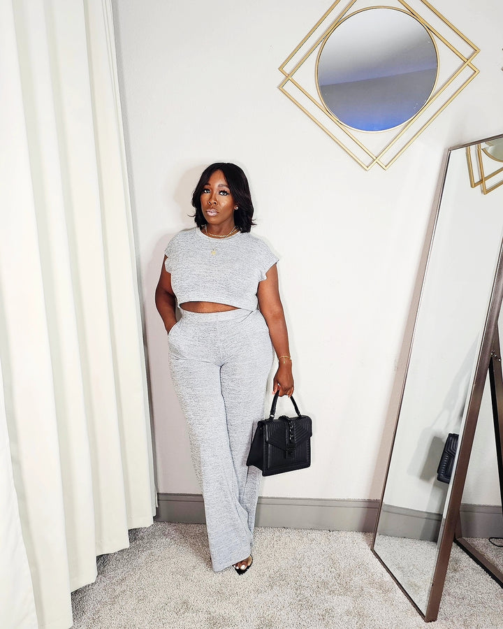 It's A Vibe Two-piece Wide Leg Pants Set